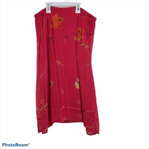 Putumayo Fuchsia Floral Sequined Maxi Skirt Sz S